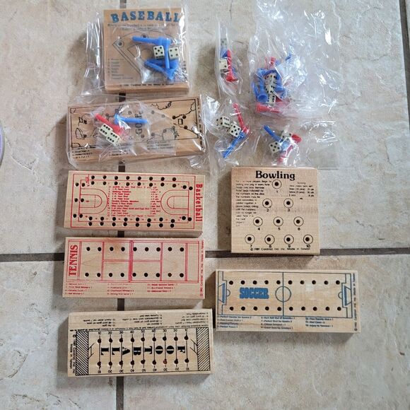 Vintage 1990 Sport Teasers 7 Wood/Peg Brain Buster Games in Tin - Picture 4 of 13